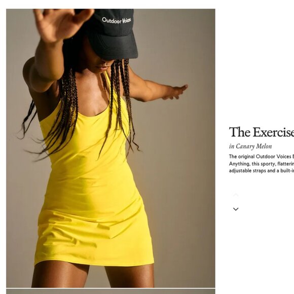 NWT Outdoor Voices The Exercise Dress Canary Melon - Picture 1 of 5